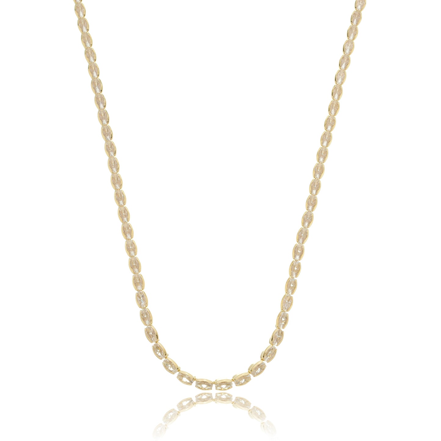 Grace Oval Tennis Choker Necklace Gold