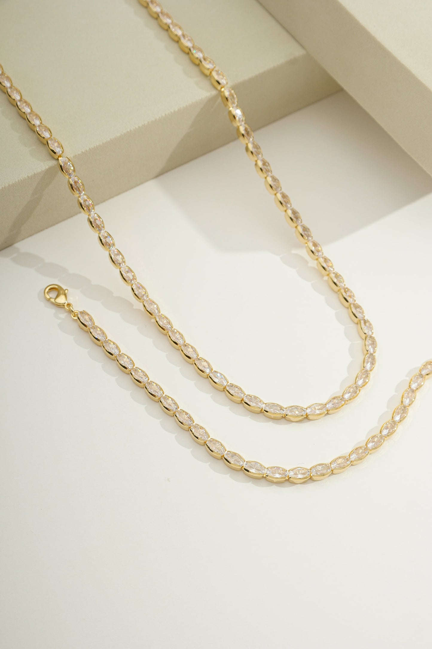 Grace Oval Tennis Choker Necklace Gold