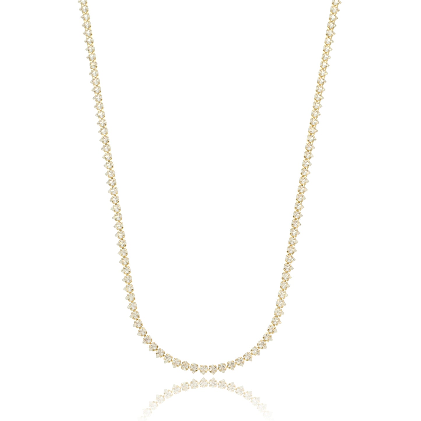 Dainty Luminous Teardrop Tennis Choker Necklace Gold