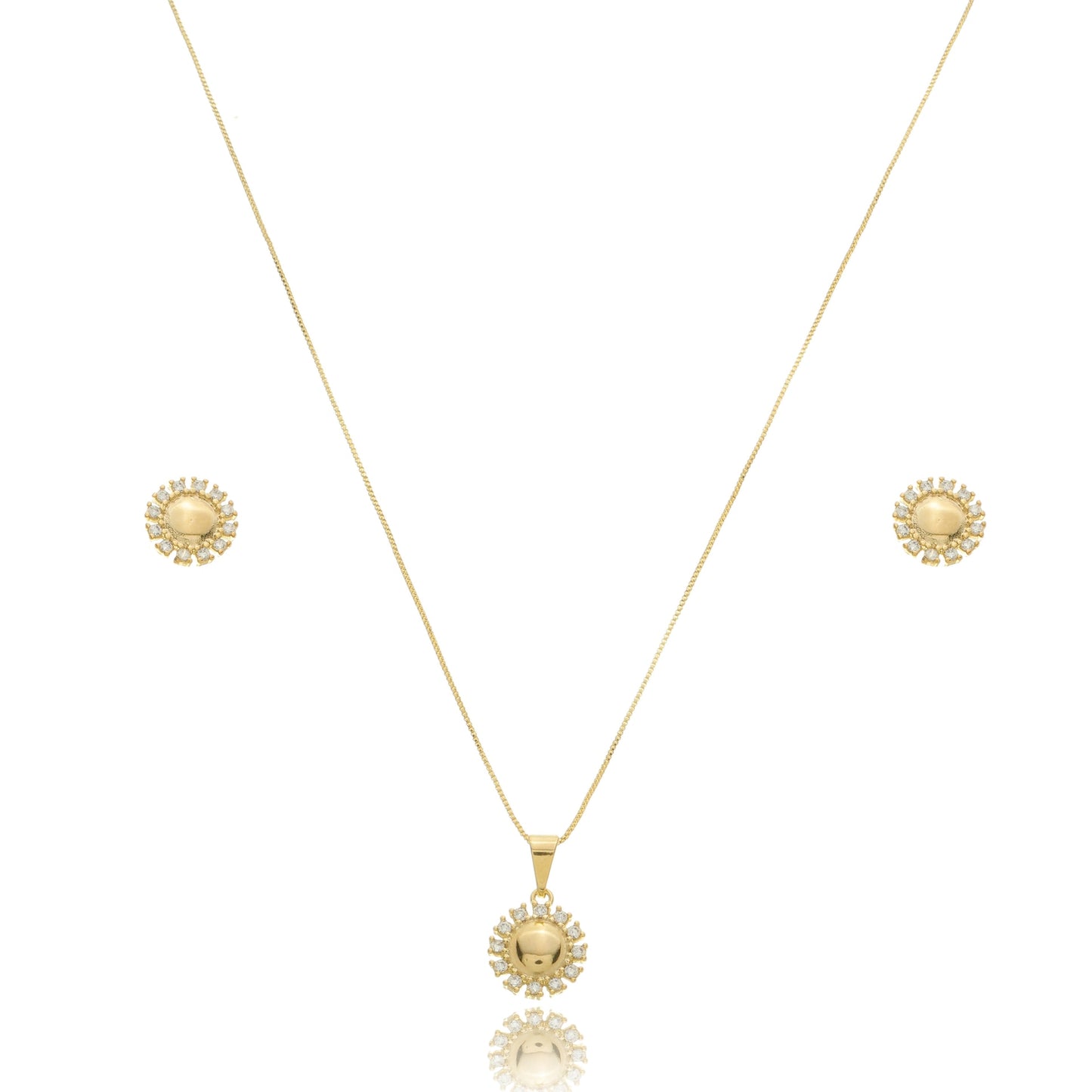 Sun Zirconia Jewelry Set Gold