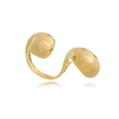 Wave Embrace Adjustable Ring Gold