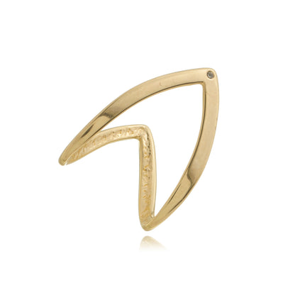 Adjustable V-Shaped Ring with Zirconia Gold