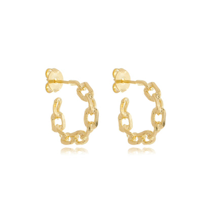 Small Link Hoops Gold
