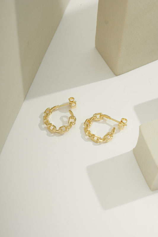 Small Link Hoops Gold