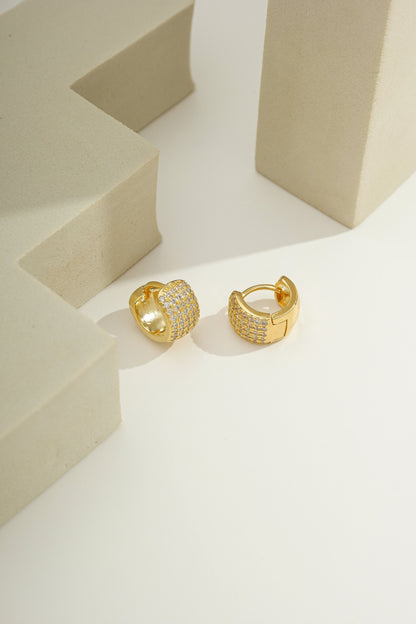 Everyday Pavé Huggies Gold