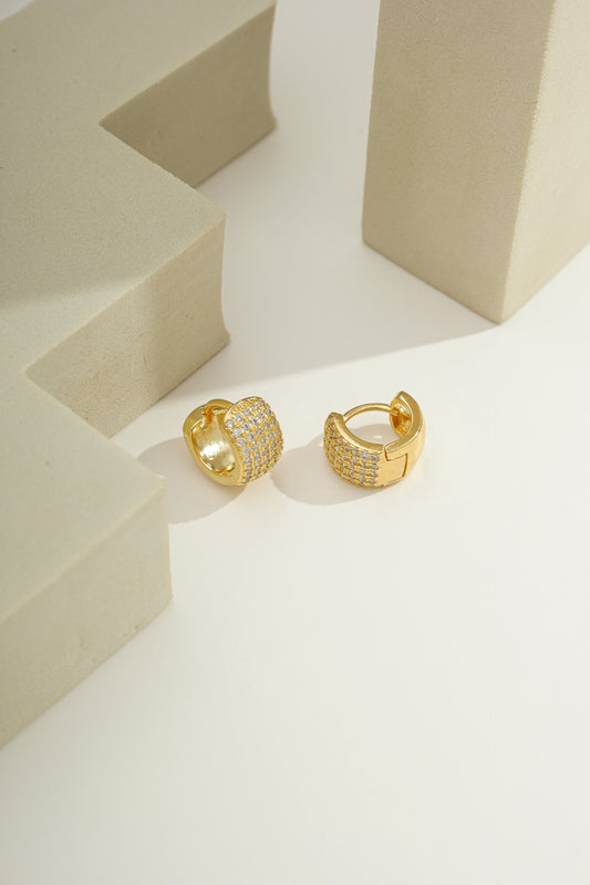 Everyday Pavé Huggies Gold