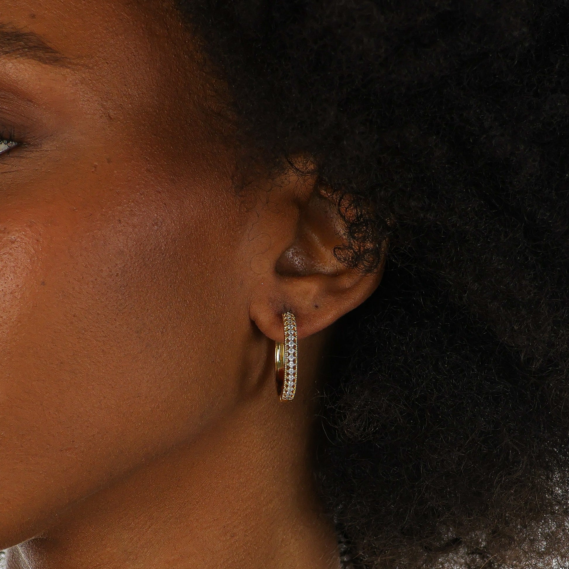 Dazzling Pavé Hoop Gold