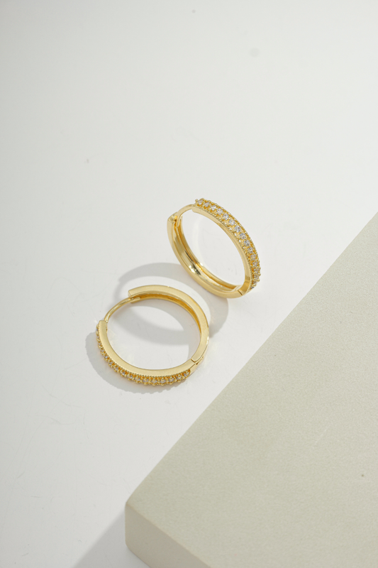 Dazzling Pavé Hoop Gold
