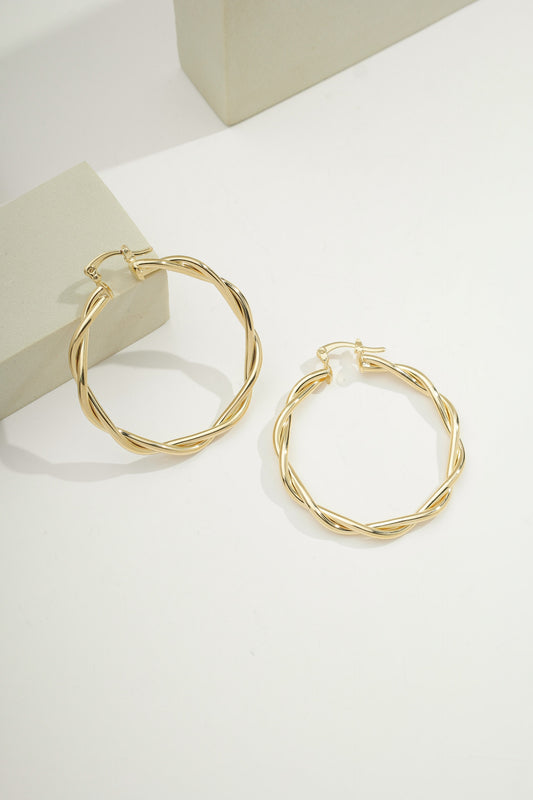 Dainty Twisted Hoops Gold
