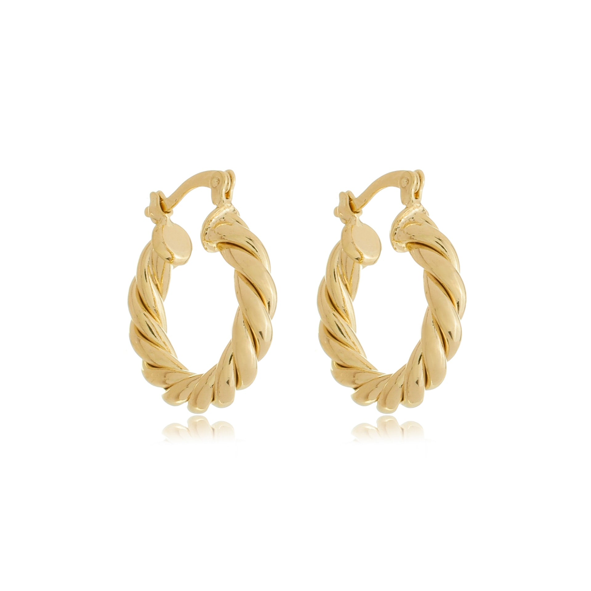 Small Twisted Hoops Gold