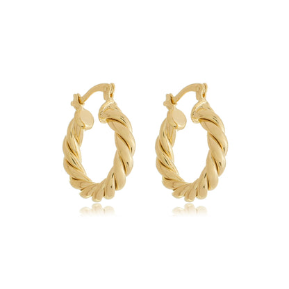 Small Twisted Hoops Gold