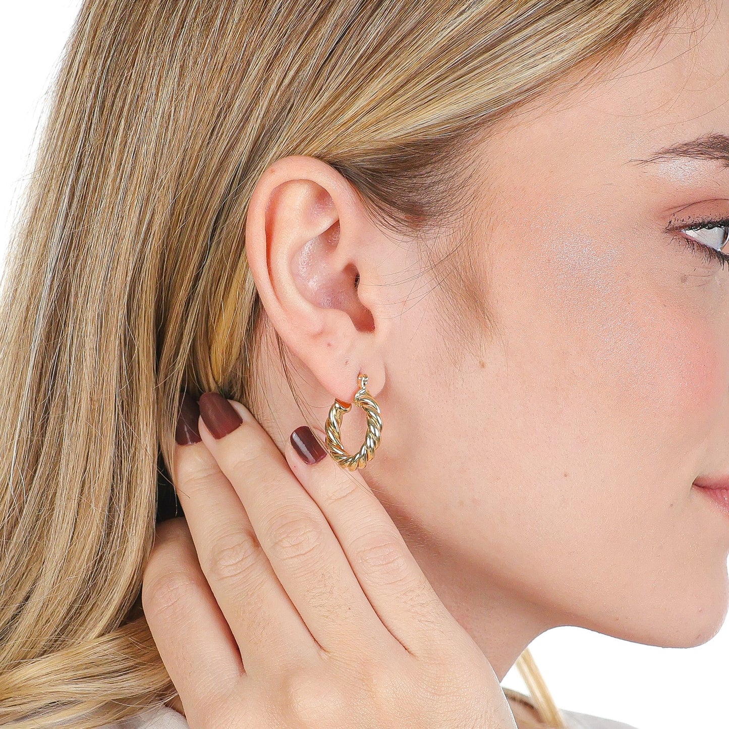 Small Twisted Hoops Gold