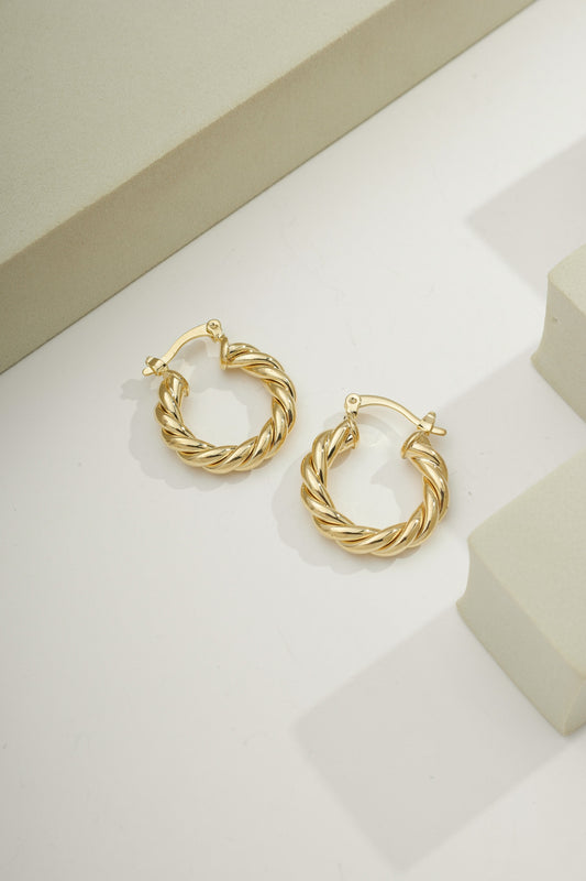 Small Twisted Hoops Gold