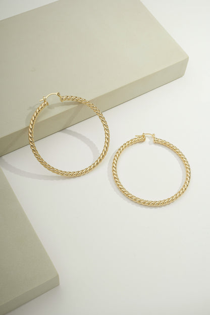 Maxi Twisted Hoops Gold