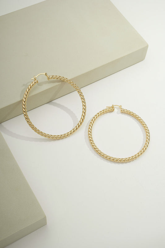 Maxi Twisted Hoops Gold