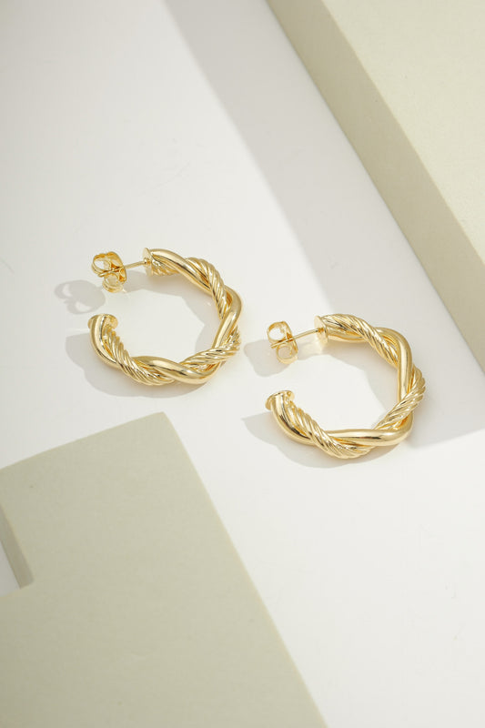 Daily Twisted Open Hoops Gold