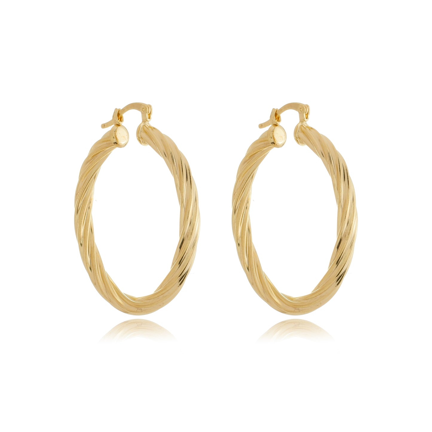 Classic Twisted Tube Hoop Earrings Gold
