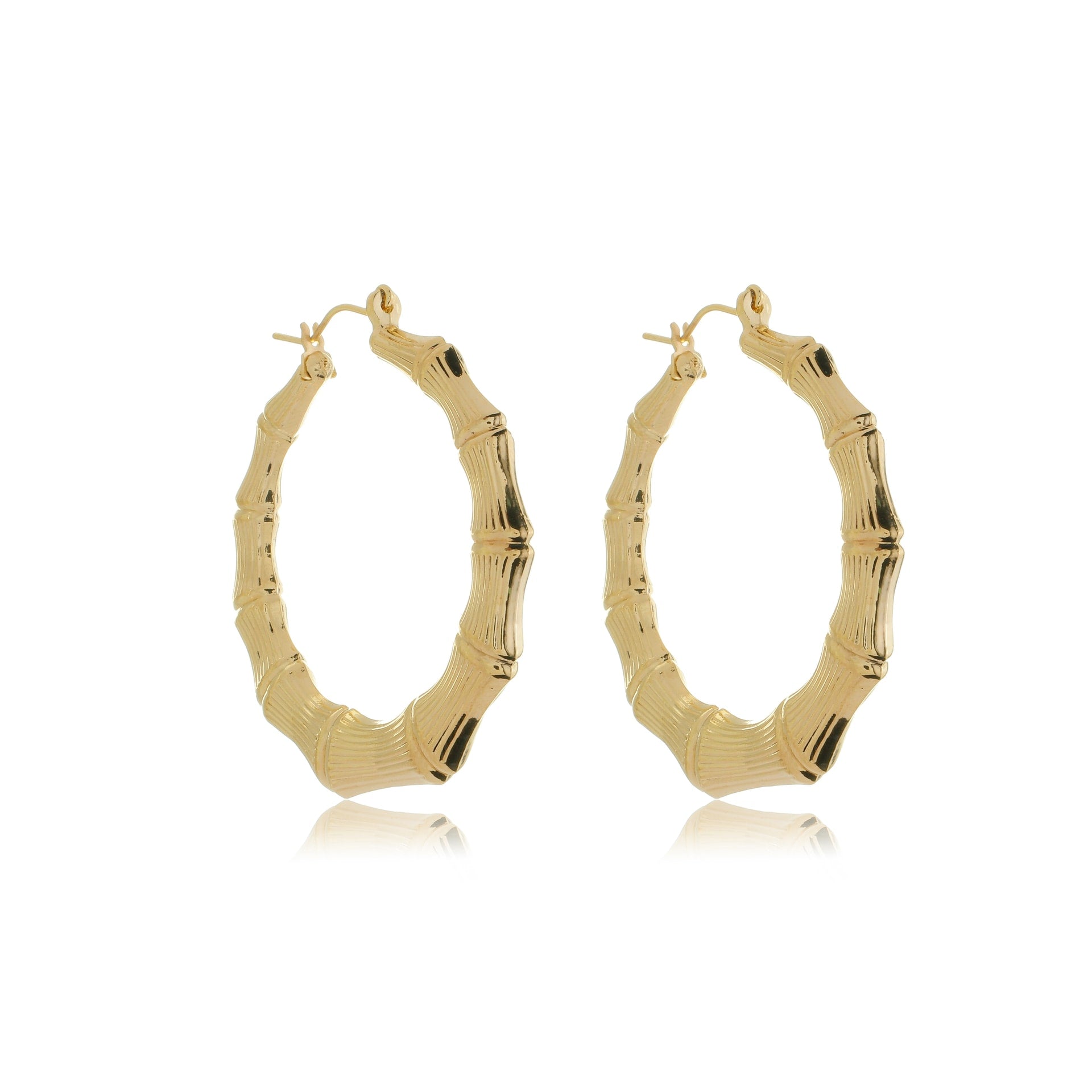 Grande Bamboo Hoops Gold