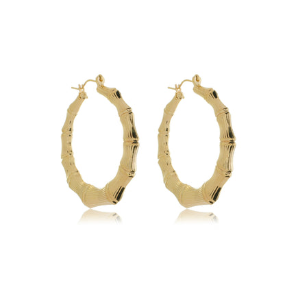 Grande Bamboo Hoops Gold
