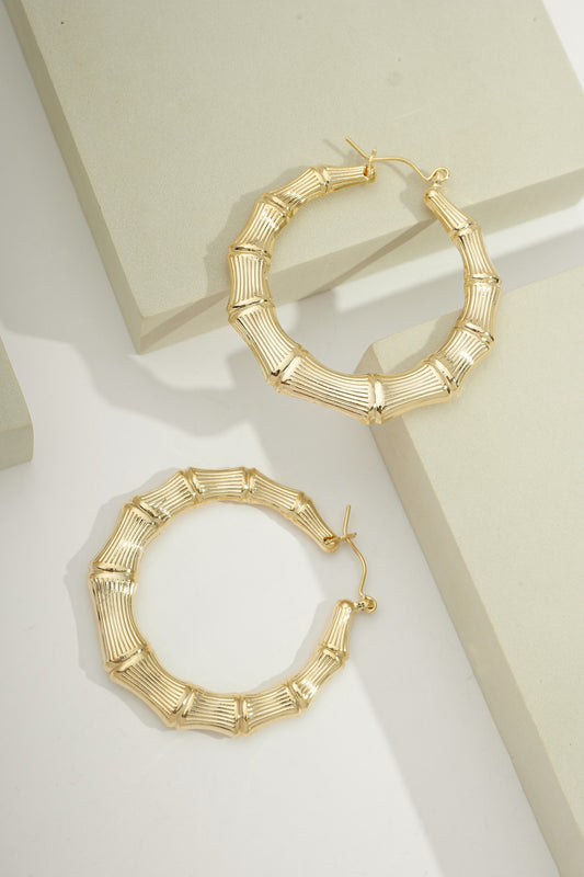 Grande Bamboo Hoops Gold