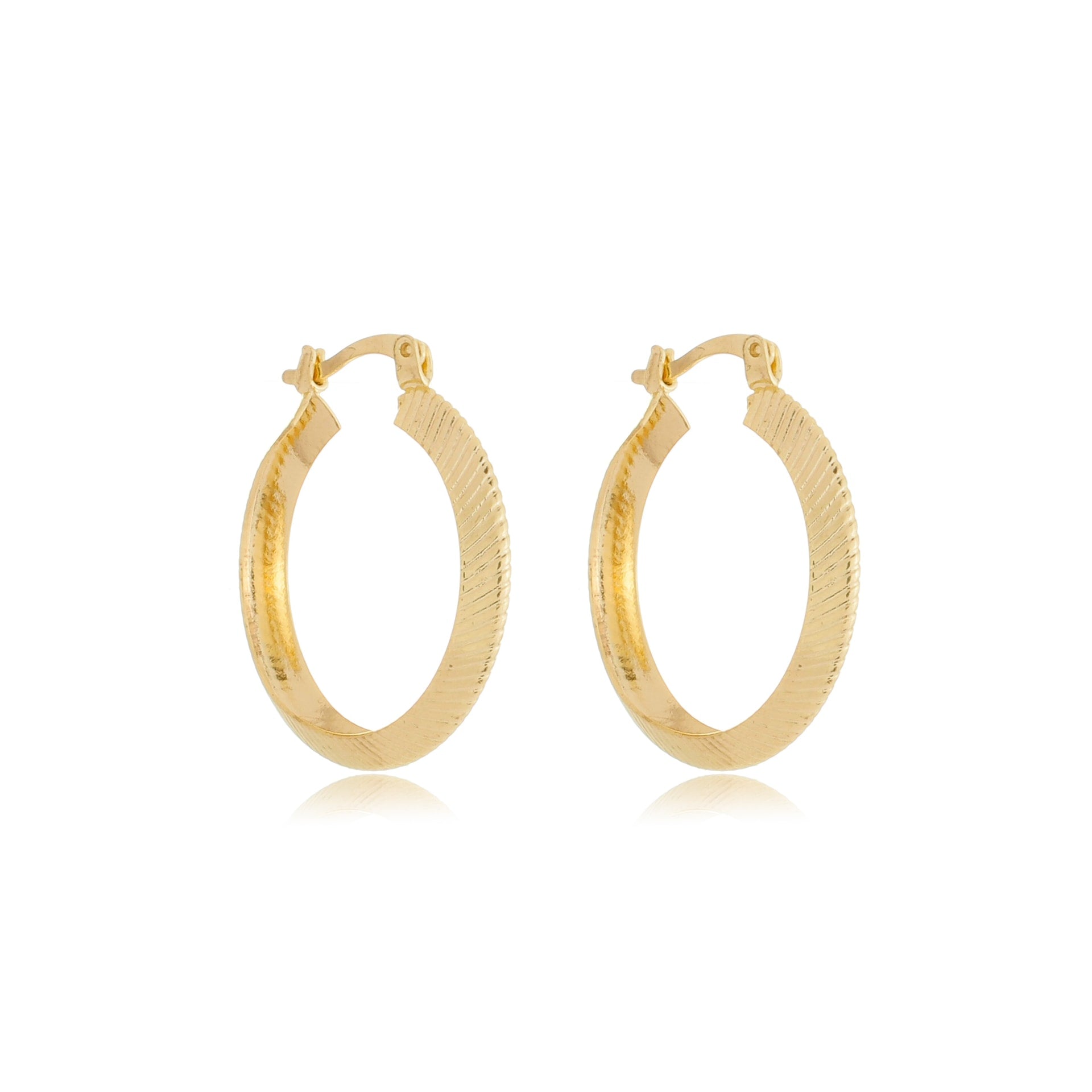 Minimalist Ribbed Hoops Gold