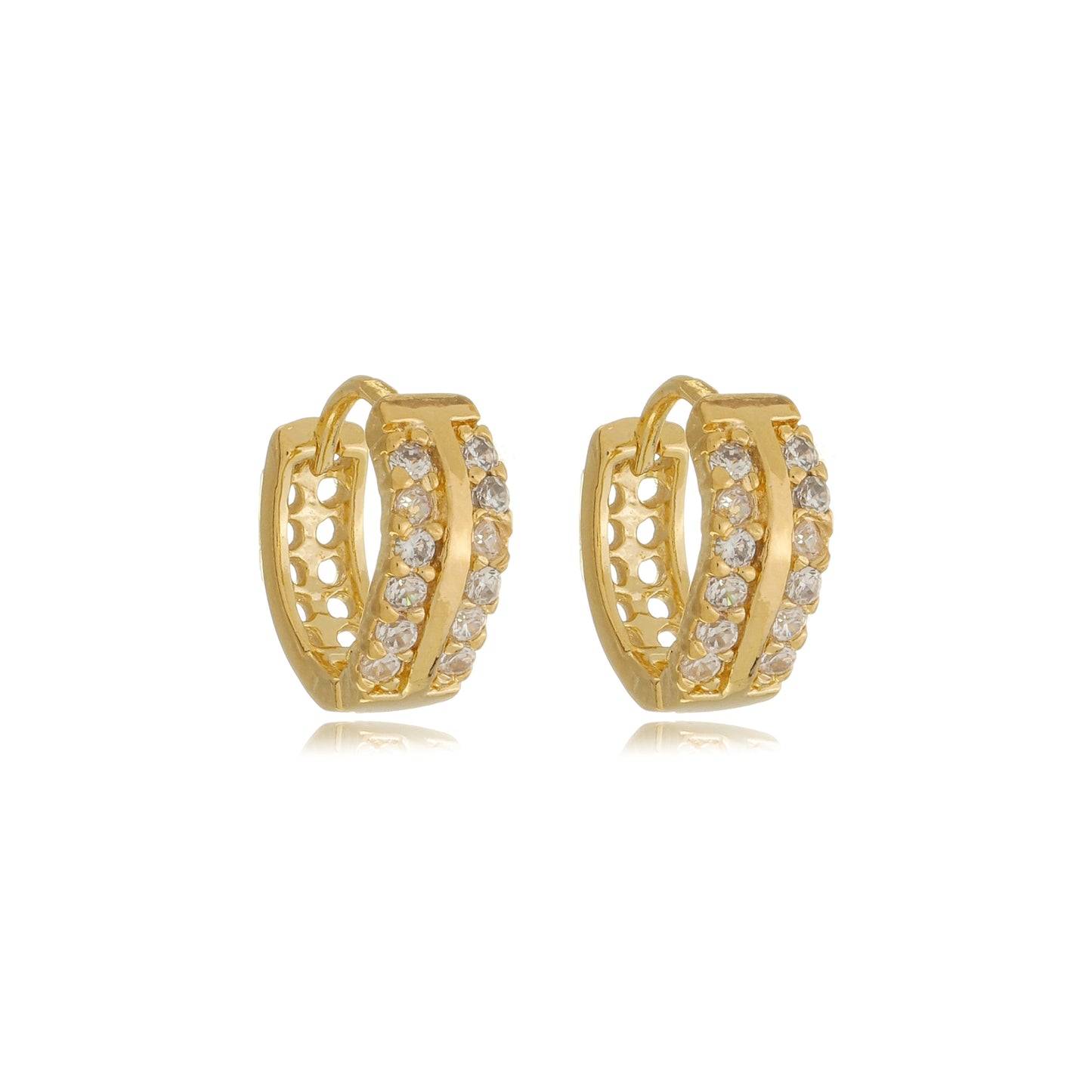 Ipanema Duo Pavé Huggie Gold
