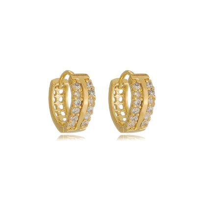 Ipanema Duo Pavé Huggie Gold