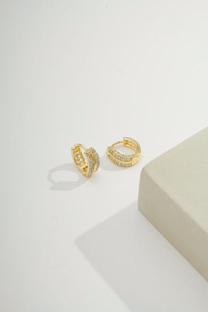 Ipanema Duo Pavé Huggie Gold