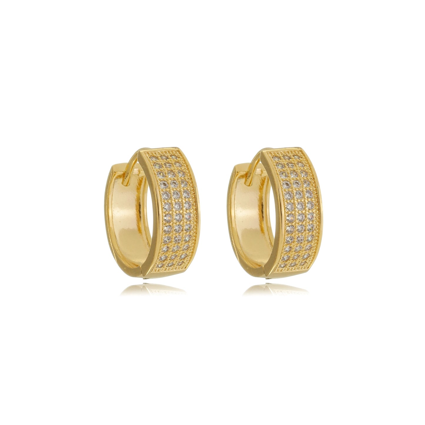 Diamond Dust Huggies Gold