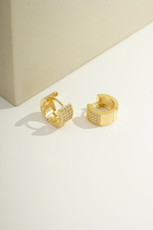 Micro Pavé Huggies Gold