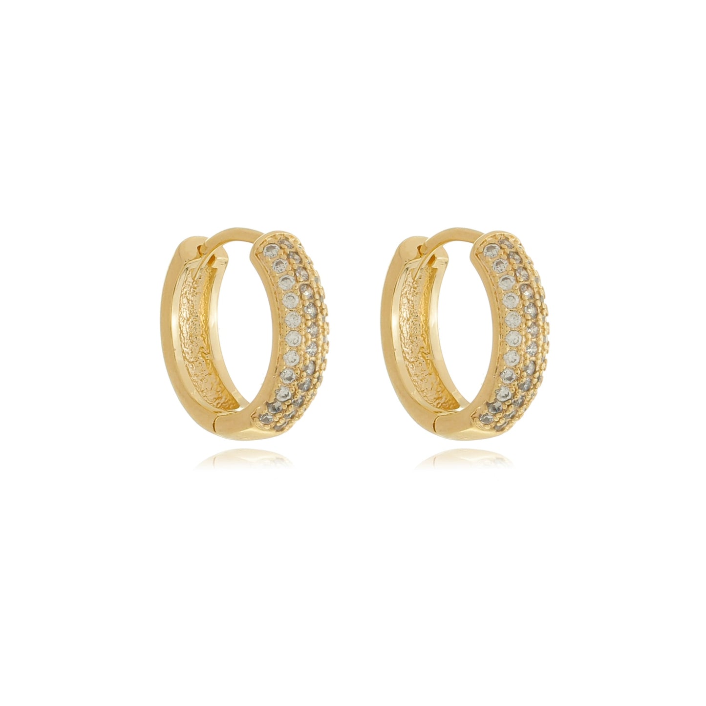 Trio Pavé Huggies Gold