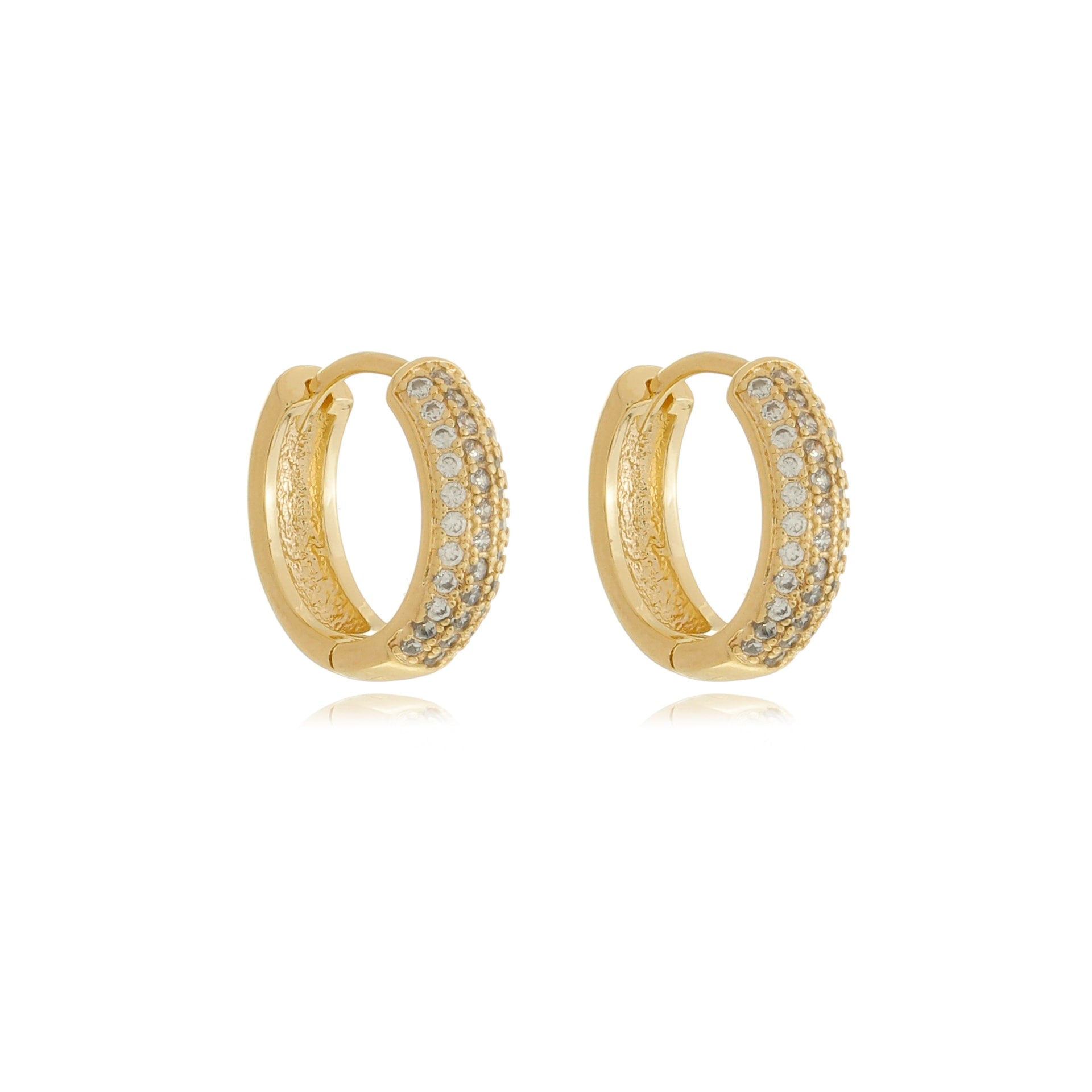 Trio Pavé Huggies Gold