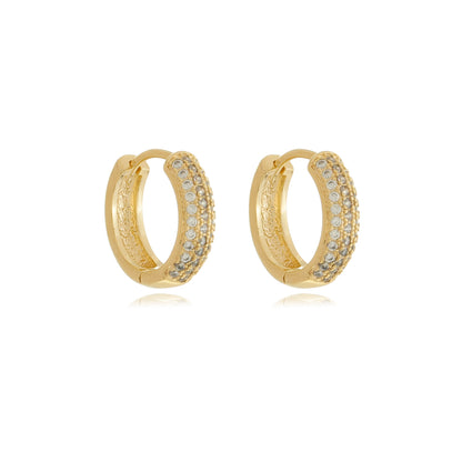 Trio Pavé Huggies Gold