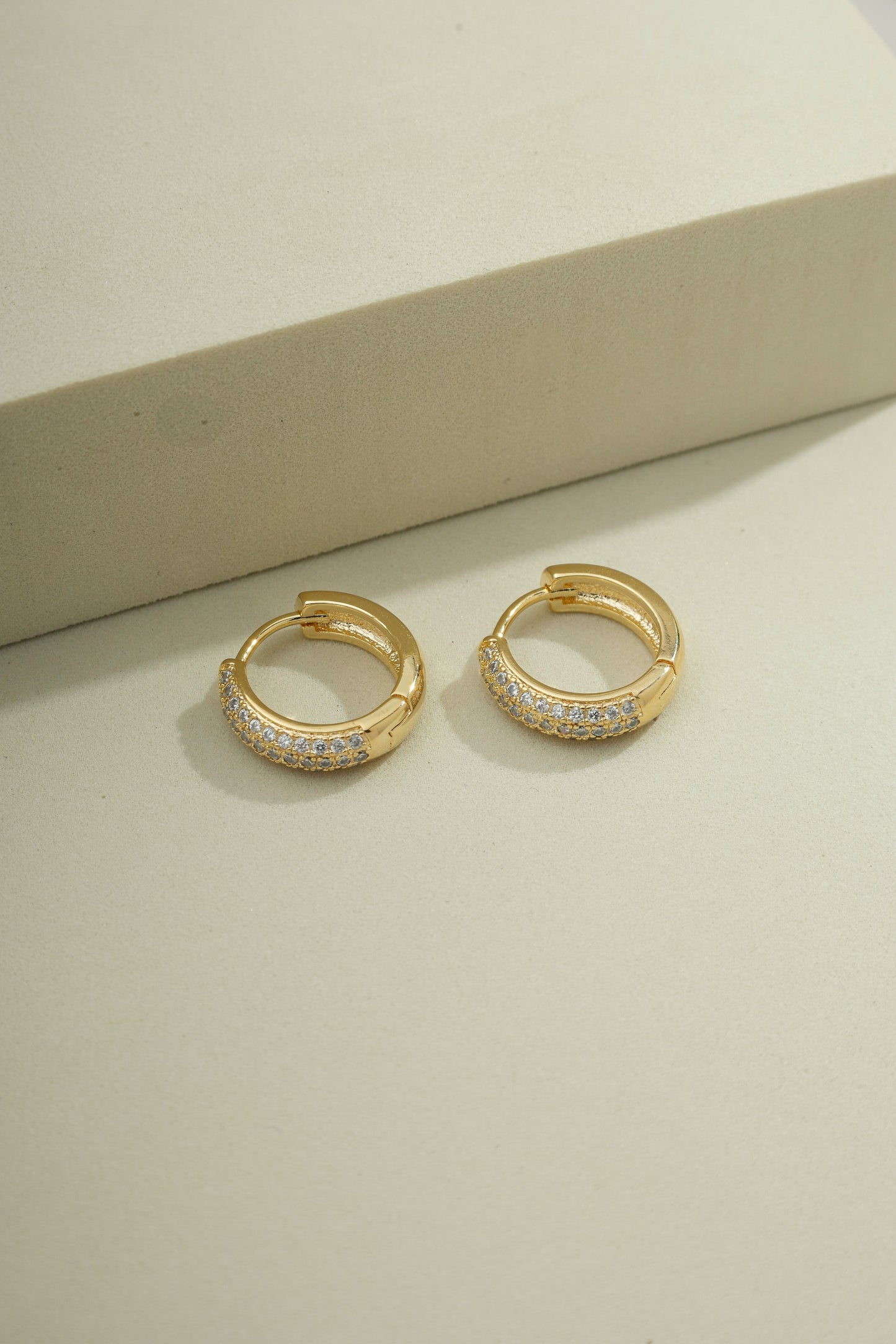 Trio Pavé Huggies Gold