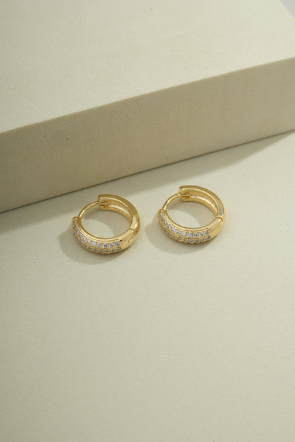 Trio Pavé Huggies Gold