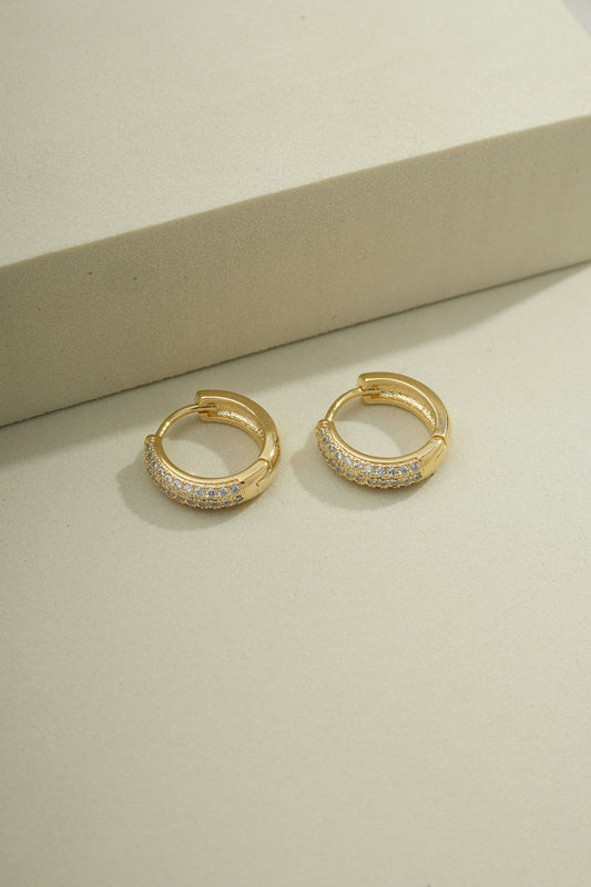 Trio Pavé Huggies Gold