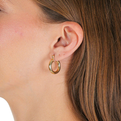 Small Modern Hoops Gold