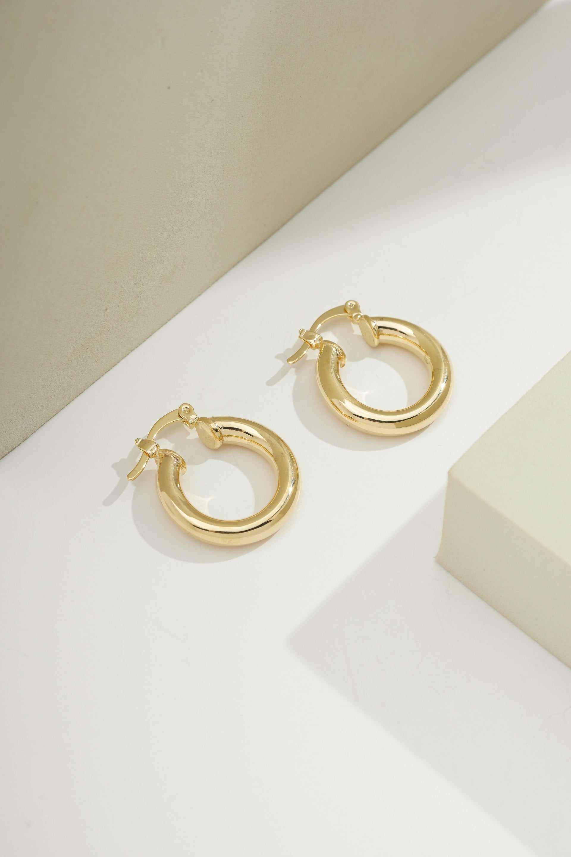 Small Modern Hoops Gold