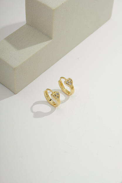 Minimalist Heart Huggie Gold