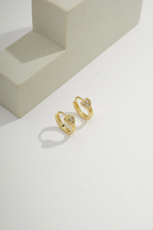 Minimalist Heart Huggie Gold