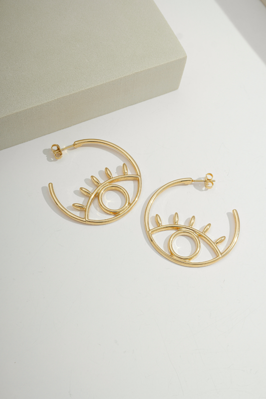 Fearless Eyes Hoop Gold