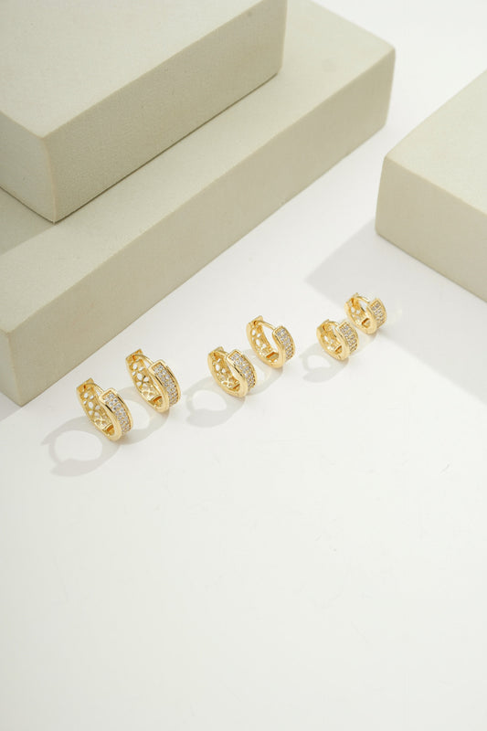 Bossa Nova Shimmering Huggie Set Gold