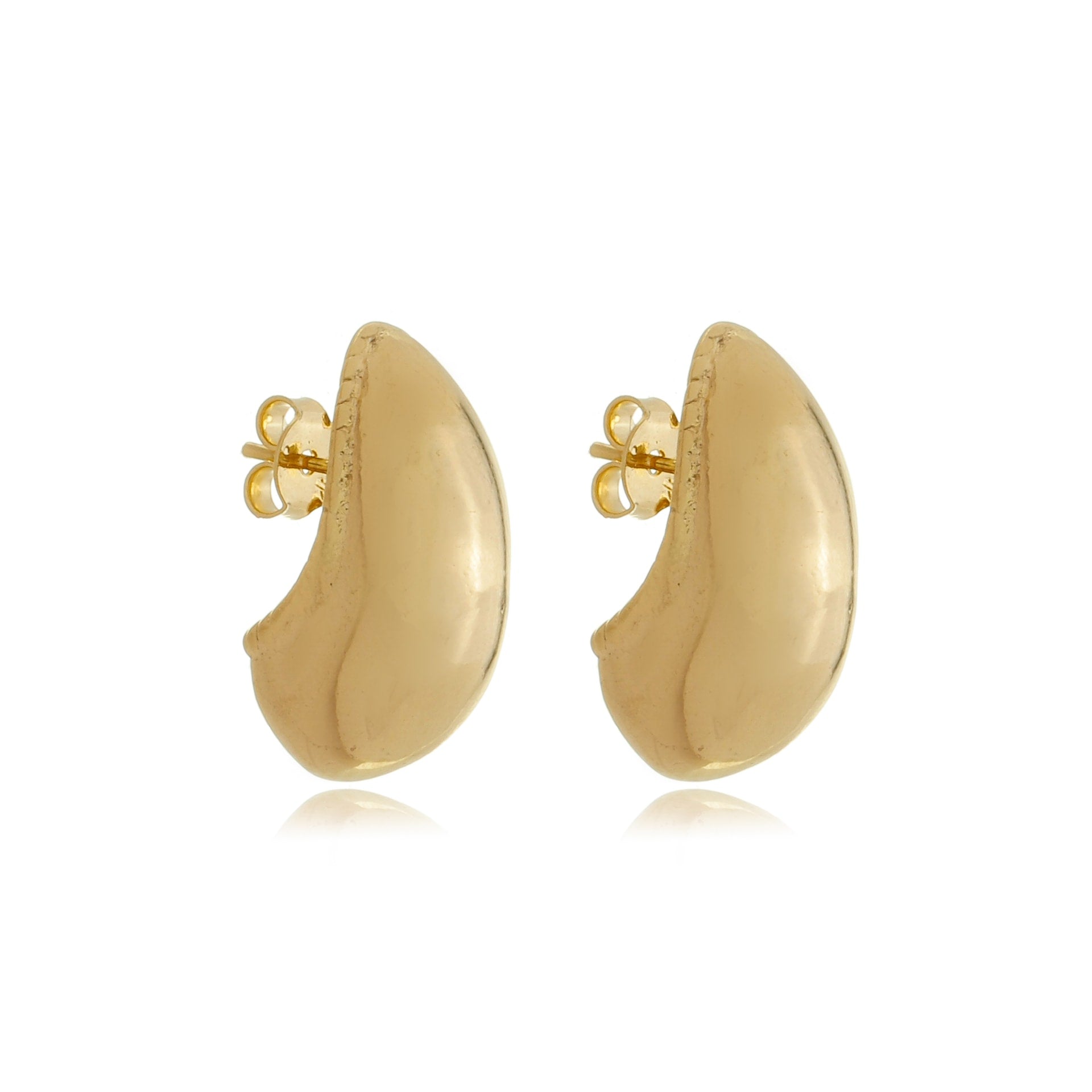 Classic Embossed Teardrop Earrings Gold