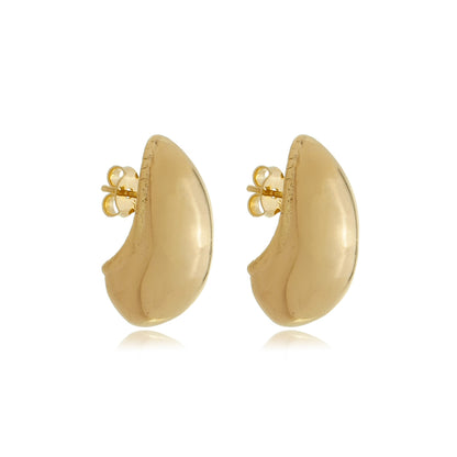 Classic Embossed Teardrop Earrings Gold