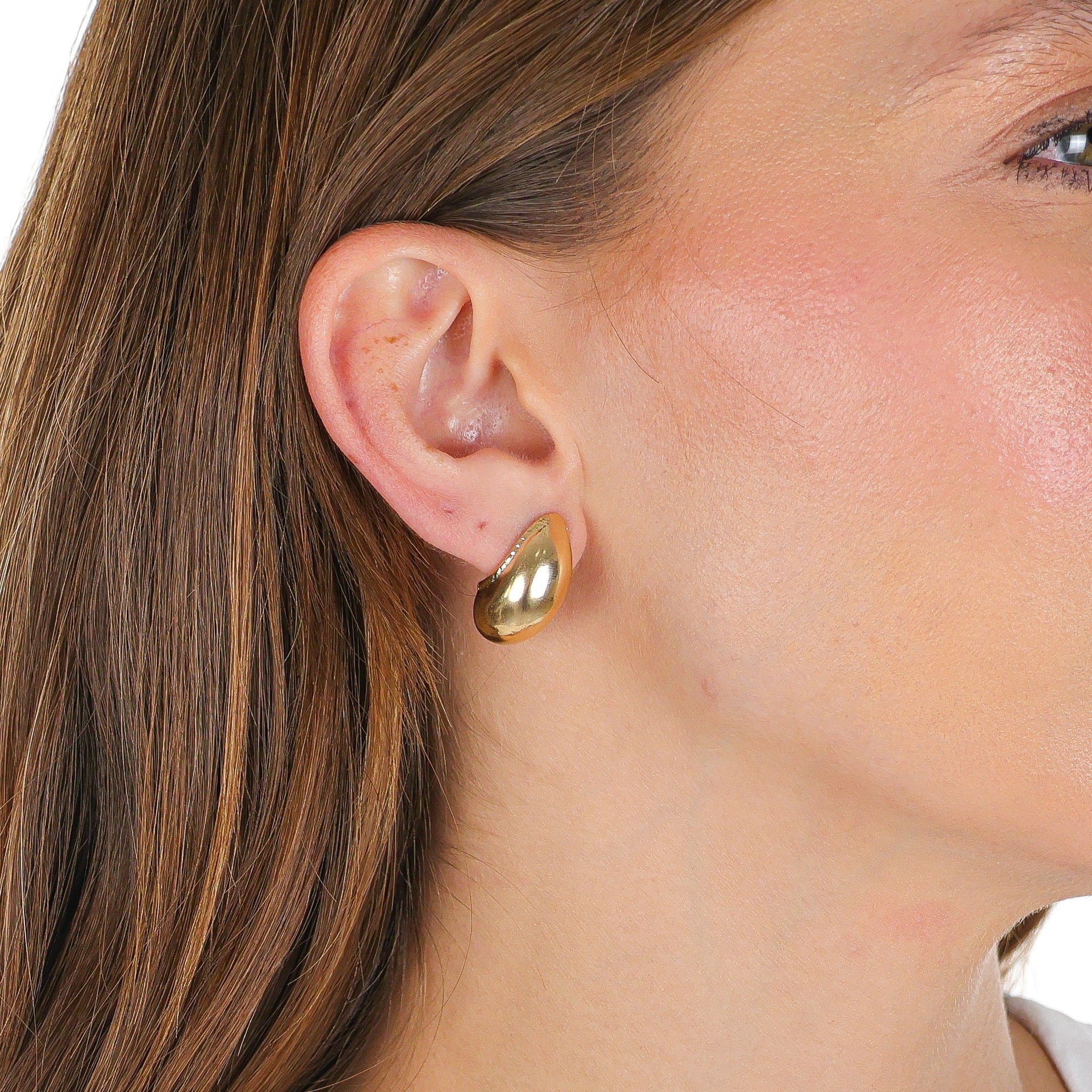 Classic Embossed Teardrop Earrings Gold