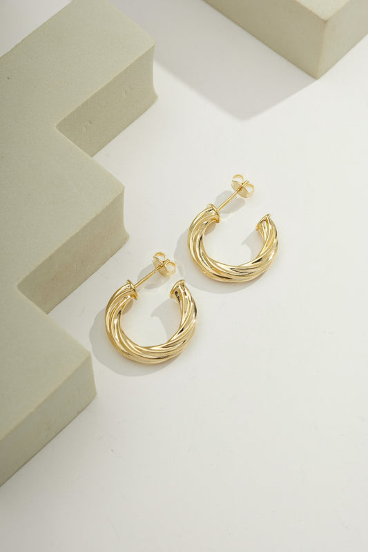 Small Sculptural Hoops Gold