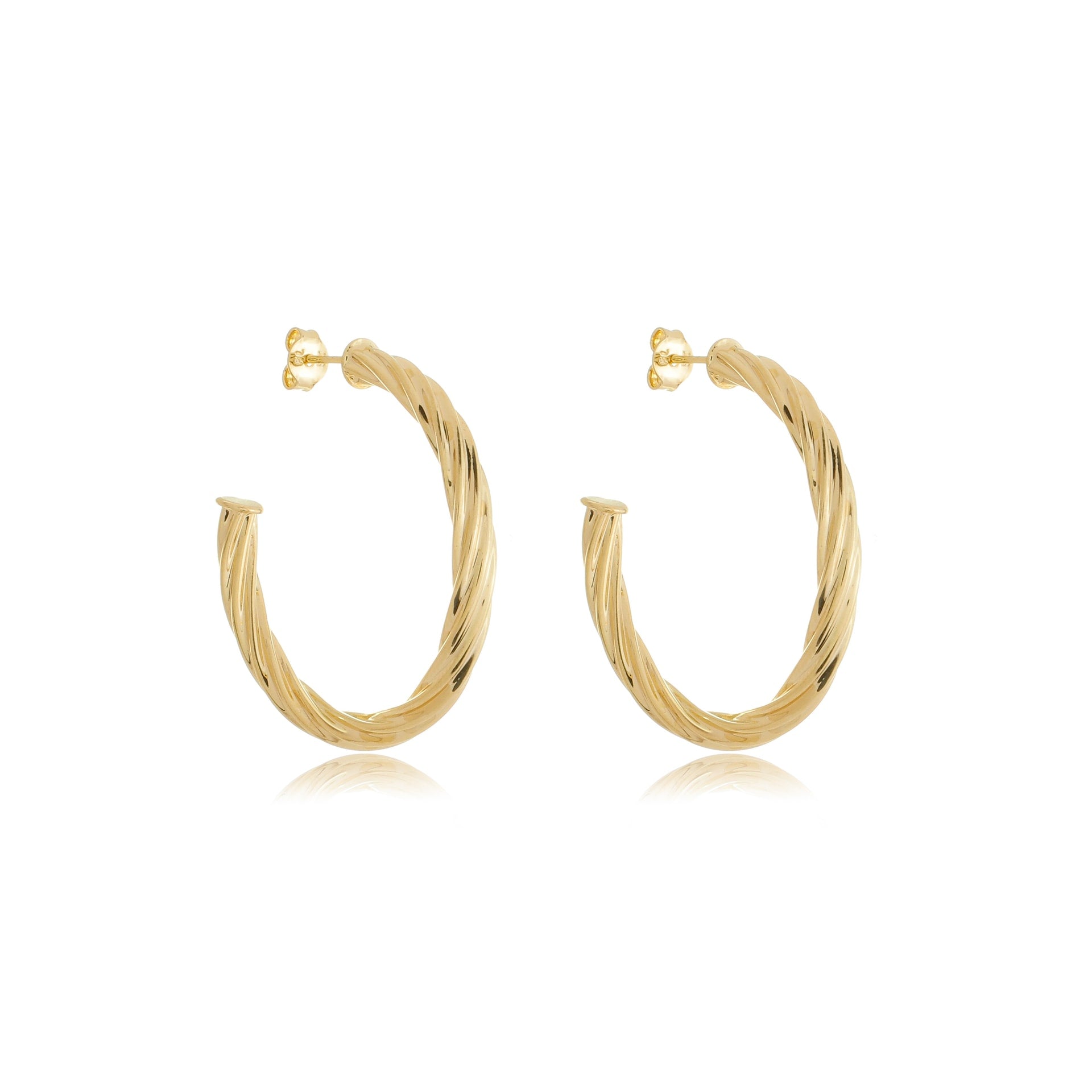 Large Sculptural Hoops Gold