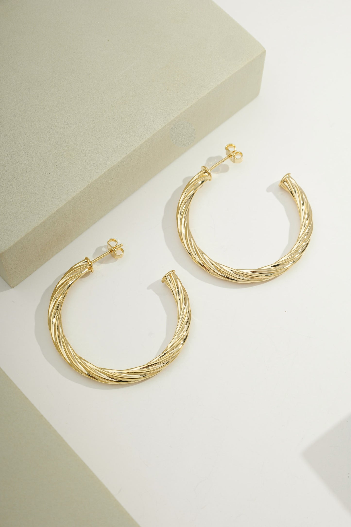 Large Sculptural Hoops Gold