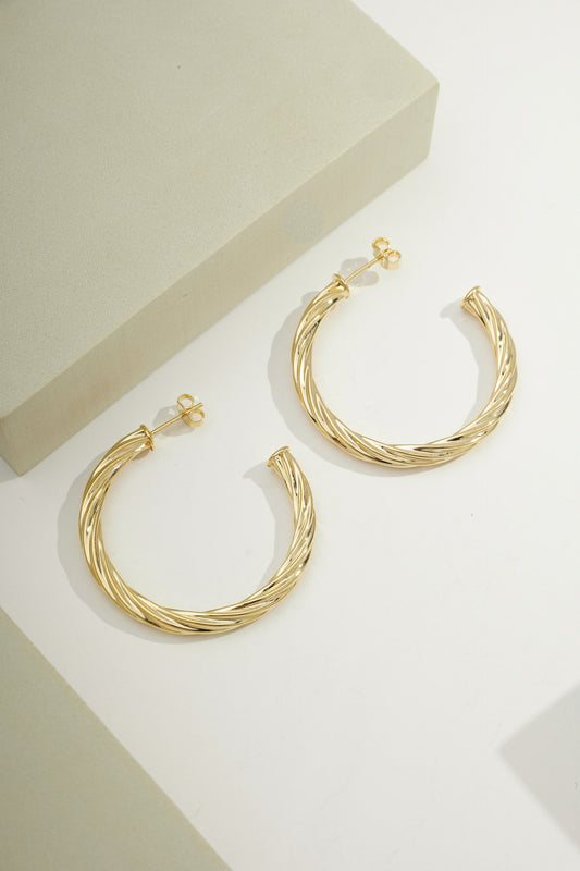 Large Sculptural Hoops Gold