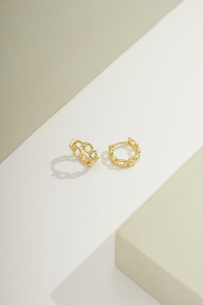Petite Chain Link Hoops Gold